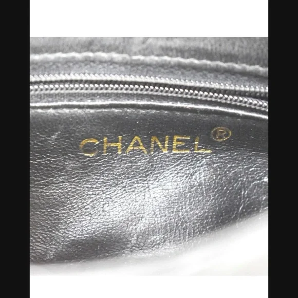 CHANEL CC MATELASSE Fringe Chain Shoulder Bag Leather Black Vintage - Picture 6 of 12